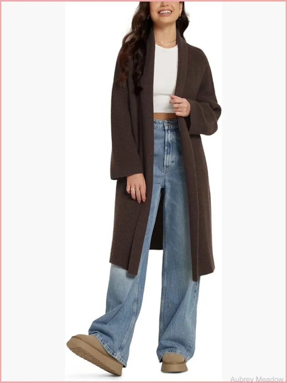 Women's Long Cardigan Open Front Drape Coatigan Soft Knit Outerwear